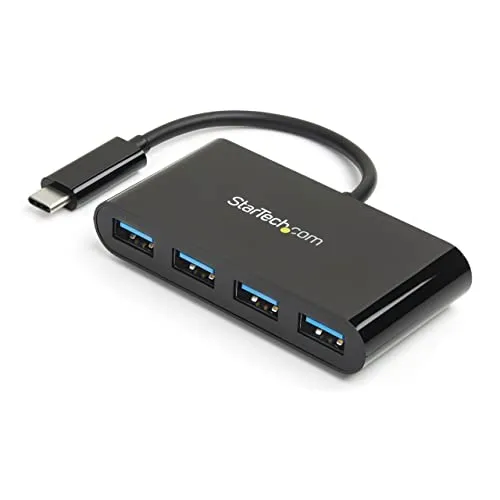 ST HB30C4AB - USB 3.0 Hub 4 Port - USB-Hub mit 4x USB-A Ports, ideal für die Erweiterung Ihrer USB-C Geräte. Kompakt und busbetrieben für maximale Mobilität ohne externen Stromanschluss.