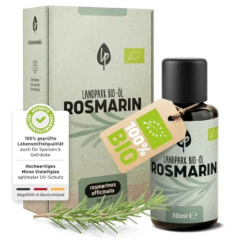 Landpark Ätherisches Bio-Öl Rosmarin– 30ml – Naturrein – Duftöl Rosmarin