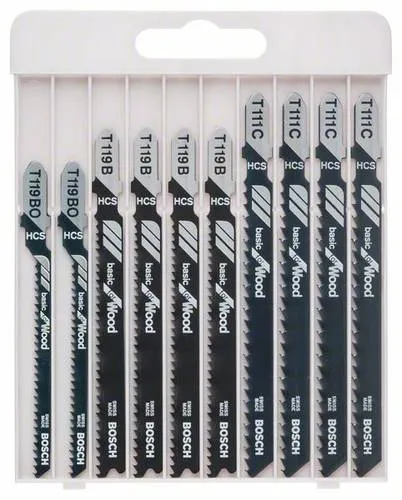 Bosch Stichsägeblätter Basic for Wood, 10-teilig