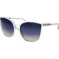 Guess Sonnenbrille GU00144 26B 60 – Stilvolle Damenbrille - Elegante Sonnenbrille für Damen mit transparentem Rahmen und blauen Verlaufsgläsern. 100% UVA & UVB Schutz für entspannte Tage im Freien.