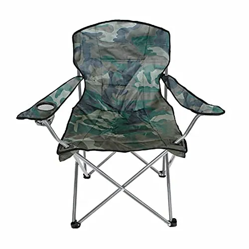 Anglersessel Campingstuhl Comfort Faltstuhl Anglerstuhl Regiestuhl inkl. Getränkehalter + Tasche Camouflage gepolstert