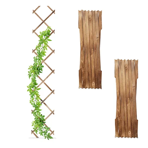 Rankgitter Rankhilfe Pflanzengitter Zierspalier Spalier Holz ausziehbar 3er Set