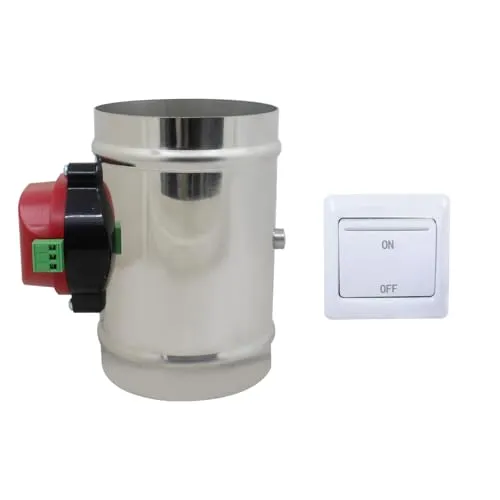 Elektrische Absperrklappe 220V für HVAC - Zentralheizungen & Zubehör, aus Edelstahl gefertigt und für Temperaturen bis 100°C geeignet, ideal für präzise Luftsteuerung.