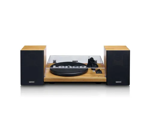 Lenco Lenco Plattenspieler-Set LS-500OK + TTA-6IN1 – Plattenspieler mit Blue Plattenspieler (Riemenantrieb, 60W RMS externe Holzlautsprecher, 33/45 U/min und Bluetooth Streaming)