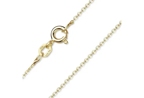 Materia Gliederkette Damen Gold Ankerkette 1mm K64 - Elegante Ankerkette aus 925 Sterling Silber, hochwertig vergoldet. Erhältlich in 4 Längen (40/45/50/60 cm), ideal für jedes Outfit. Kommt in edlem Satinbeutel.