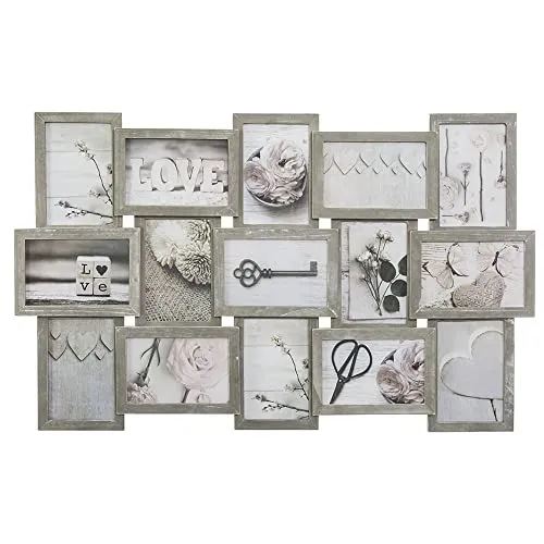 Atmosphera Créateur d'intérieur Bilderrahmen (einzeln) - Einzelrahmen für 15 Fotos, stilvolles Design in Weiß, ideal für moderne Wohnräume und als Geschenkidee für besondere Anlässe.