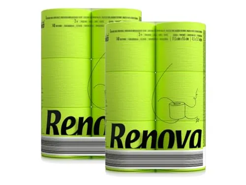 buntes, farbiges Toilettenpapier 12 Rollen - 3-lagig - Renova - weich - originell - Klopapier - Black Label - grün
