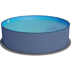 Runder Stahlwandpool 300x120cm, anthrazit mit blauer Folie von Summer Fun