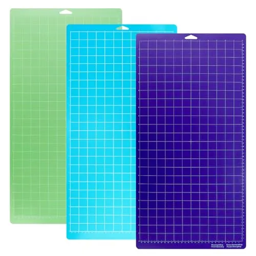 QWORK® 3 Stück Schneidematte 30,5 x 61 cm, Light, Standard & Strong Grip Ersatz Schneidematte, Kompatibel mit Cricut Maker/Explore Air 2