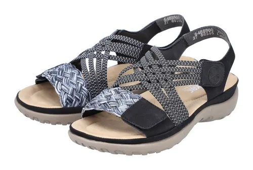 Rieker Damen Sandalen 64889 - Wanderschuhe mit flachem Absatz, ideal für bequeme Spaziergänge und den Sommer, aus hochwertigem Synthetik gefertigt.