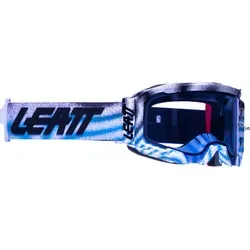 Leatt Velocity 5.5 Zebra Motocross Brille, blau für Männer - Sportbrillen mit kugelsicherer 170° WideVision-Linse und permanenter Anti-Beschlag-Funktion, ideal für anspruchsvolle Motocross-Fahrer.