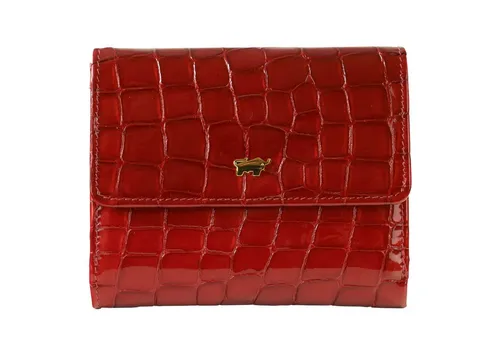 Braun Büffel Geldbörse VERONA 9CS rot - Elegante Geldbörse aus italienischem Kalbleder in Kroko-Optik, mit durchdachter Aufteilung für optimale Organisation und exklusiven goldenen Metall-Details.