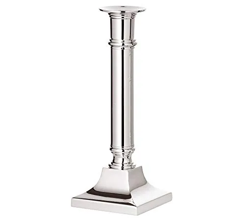 EDZARD Kerzenleuchter Kent 21 cm - Edel versilberter Kerzenhalter für Stabkerzen, anlaufgeschützt und perfekt für stilvolle Tischdekoration, ideal für feierliche Anlässe und den Alltag.
