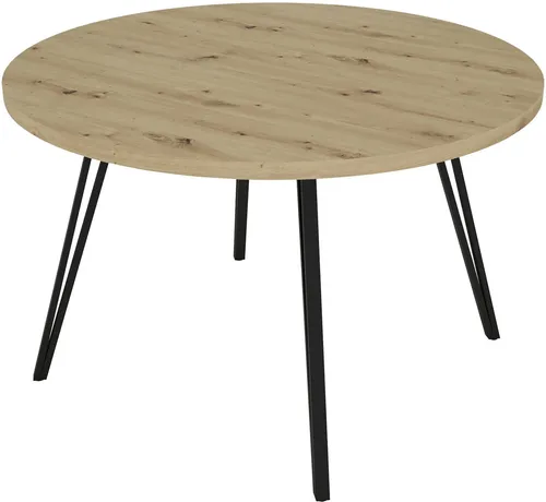 Esstisch Marta, braun, 120x76 cm - Moderner Esstisch Marta mit filigranem Haarnadelgestell, pflegeleichte Oberfläche und ideal für stilvolle Esszimmer. Maße: B: 120 cm, H: 76 cm.