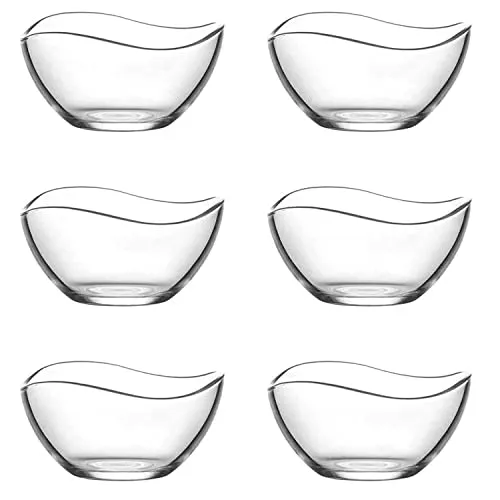 technic24 LAV 6tlg Glasschalen Vira Schalen Dessertschale Vorspeise Glas Gläser 310ml inkl. Gewürzlöffel