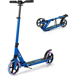 Verstellbarer Kinderroller mit LED-Rädern, faltbar, blau