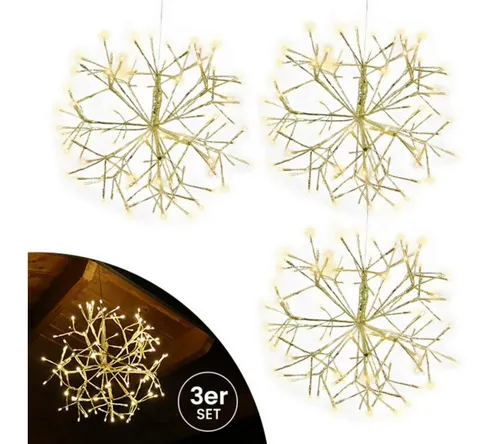 Gartenpirat Dekostern Weihnachts LED-Goldstern 35cm, 120 LEDs warmweiß Timer Weihnachtsstern