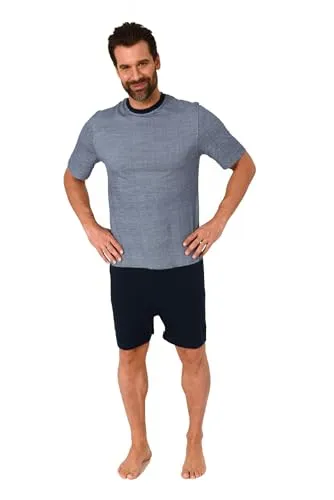 Normann Care Herren Pflegeoverall Kurzarm Einteiler in blau von Normann