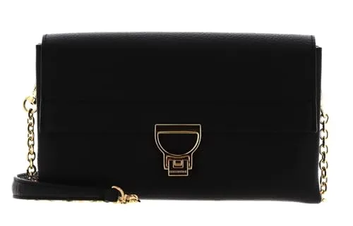 COCCINELLE Arlettis Handbag Umhängetasche - Elegante Damen Tasche in Schwarz - Damentaschen, aus 100% Rindsleder, stilvolle Umhängetasche mit Überschlagklappe für den perfekten Freizeitlook.