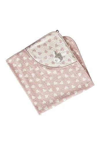 Sterntaler Kapuzen Badetuch 100 x 100 cm Esel Emmi Girl Herzen flora rose