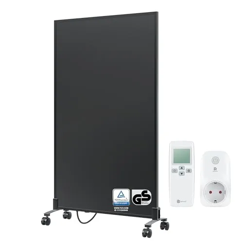 BR Bringer Infrarotheizung Standgerät - 700 Watt - Mobil und Energiesparend mit Smart Thermostat - Diese mobile Infrarotheizung mit CarbonCrystal Heizelement sorgt für eine effiziente Wärmeverteilung und ist ideal für flexible Einsätze. Mit TÜV-geprüfter Sicherheit und einfacher Handhabung ist sie die perfekte Lösung für jeden Raum.