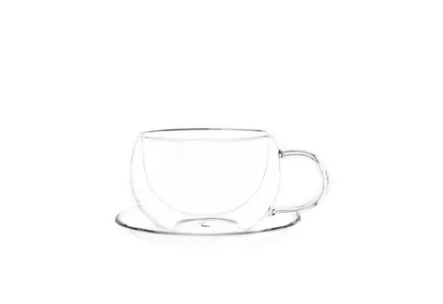 ZELLERFELD Teeglas Trendmax 2 x Teegläser Thermoglas Kaffeegläser Henkel Doppelwand 250ml