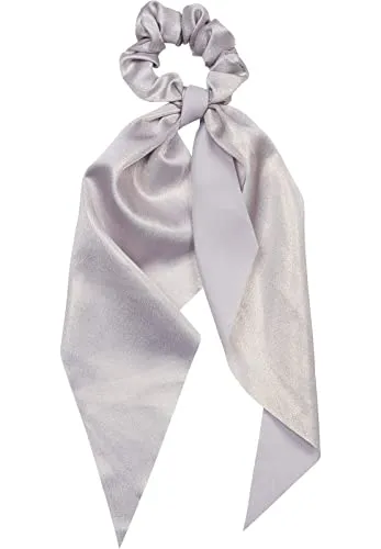 styleBREAKER Damen Haargummi einfarbig mit Schleife im Retro Style, elastisch, Scrunchie, Zopfgummi, Haarband 04027042, Farbe:Grau