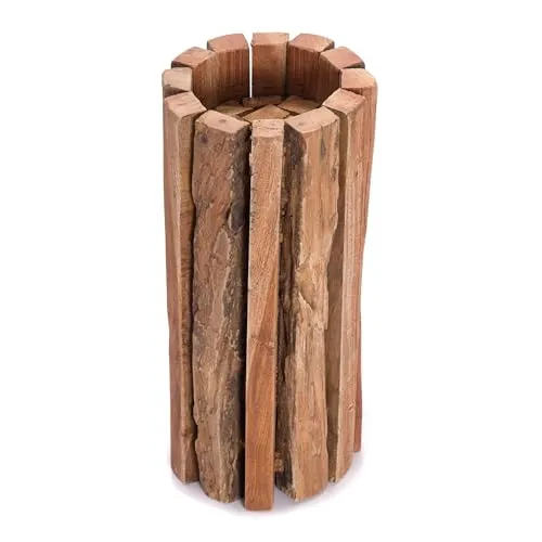 CREEDWOOD KERZENSÄULE Spira 40 - Rustikale Deko Säule aus Mahagoni/Teak - Präsentationssockel für kreative Deko-Ideen, handgefertigt aus massivem Mahagoni und Teakholz, jedes Stück ein einzigartiges Unikat mit individuellem Charme.