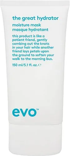 evo the great hydrator moisture mask 150 ml - Haarmaske für intensive Feuchtigkeit und Glanz; reduziert Frizz und fördert gesundes, geschmeidiges Haar.