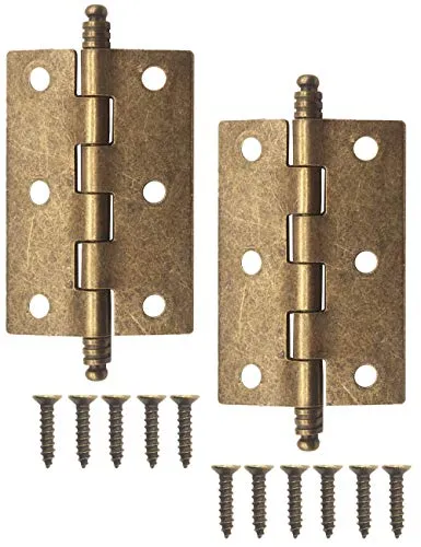 FUXXER 2x Antike Metall-Scharniere, Eisen-Scharniere, Vintage Design, 83x43 mm, bronze