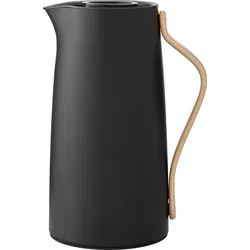 Stelton Kaffee-Isolierkanne Emma - Mattschwarz - Thermobehälter mit doppelwandiger Edelstahl-Isolierung, hält Getränke den ganzen Tag heiß und überzeugt mit skandinavischem Design und praktischem Easy-Click-Deckel.