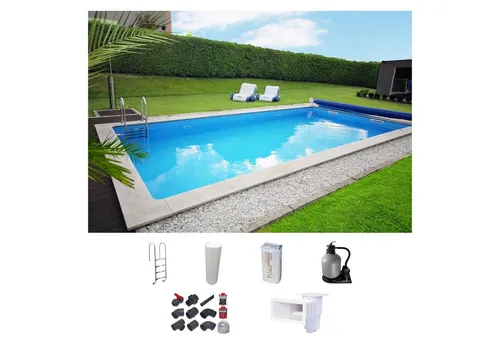 KWAD Styropor Pool Standard mit Edelstahlleiter 6 x 3 x 1,5 m