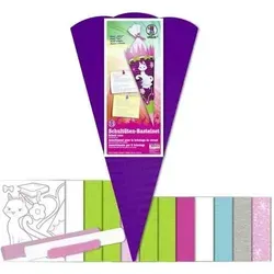 URSUS Schultüten-Bastelset Katze - 3D-Colorwellpappe, ideal für kreative Schultüten und Made in Germany