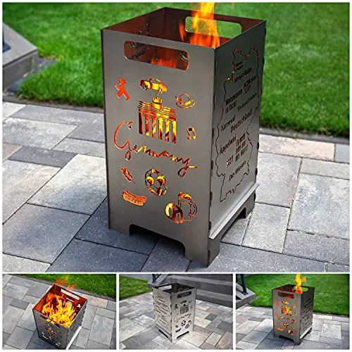 tuning-art Feuerkorb FK02-G45 – Massiver Feuerkorb mit Rostpatina - Grills – Stabiler Stand und vielseitig einsetzbar für Holz, Kohle oder Briketts, ideal für gemütliche Abende im Freien.