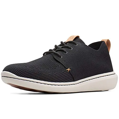 Clarks Herren Step Urban Mix Sneaker, Black, 42.5 EU - Herren-Sneaker aus glattem Leder, komfortabel und leicht, ideal für den täglichen Gebrauch.