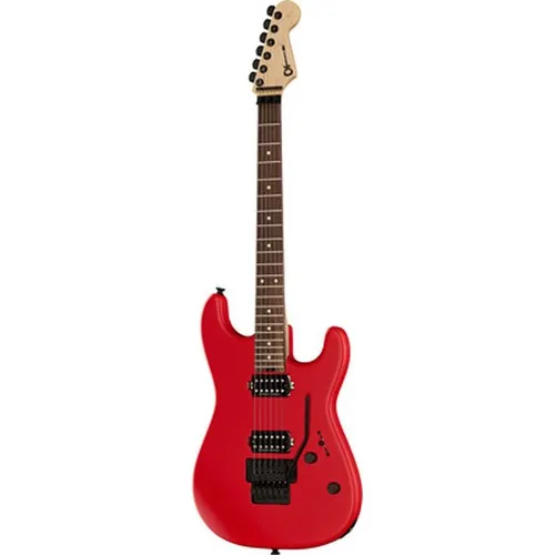 Charvel Pro-Mod San Dimas HH B-Stock - B-Stock E-Gitarre in Satin Ferrari Red, mit Seymour Duncan Tonabnehmern und Floyd Rose Tremolo für herausragenden Klang und Spielkomfort. Ideal für Rock und Metal.