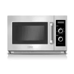 CASO Mikrowelle C1800M - 1800 Watt für effizientes Kochen - Mikrowelle mit 34 Litern Garraum, einfache manuelle Bedienung und leicht zu reinigender Edelstahl-Konstruktion für müheloses Kochen.