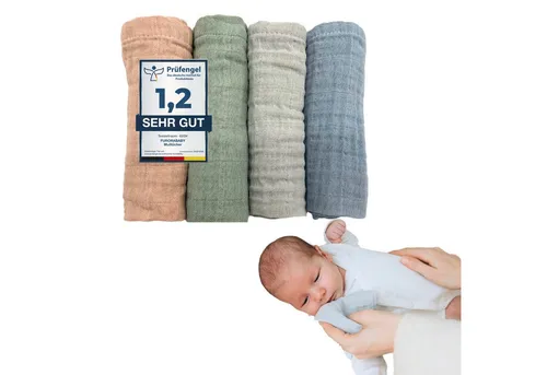 furora BABY Spucktuch Baby Mulltücher Sets (Bio-Musselin: super soft) 80x80cm oder 25x25cm, Sehr weich
