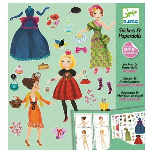 Djeco-Stickerpuppen: Papier Puppen - Massive fashion