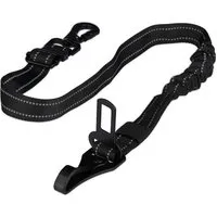 Relaxdays Hundegurt für Auto Polypropylen Aluminium Schwarz Verstellbar Ruckdämpfer 60 cm bis 80 cm 150 g