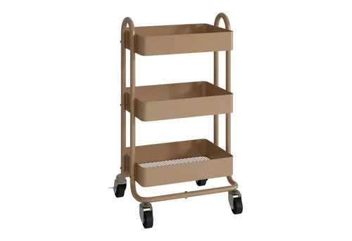 [en.casa] Servierwagen Pyhäntä mit 3 Ebenen - Vielseitiger Servierwagen mit 3 Ablagekörben und leichtgängigen Rollen für Küche, Bad oder Büro. Mit Feststellbremsen für sichere Stabilität.