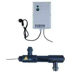 PURION 2001 PVC-U Salzwasserpool Reinigung mit UV-C Licht - Luftfilter für Salzwasserpools bis 30m³, umweltfreundliche UV-C Desinfektion für gesunde Wasserqualität ohne Chlor.