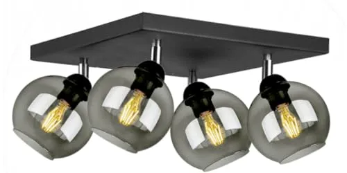 FKL DESIGN Home Deco Deckenlampe Pendellampe Hängelampe Wandlampe Tischlampe Leuchte Pendelleuchte Kugel Schwarz Grau Weiß Lampe aus Serie N100 verschiedene Varianten (N100-AG4)