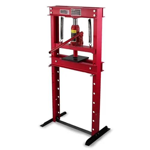 BITUXX Hydraulische Werkstattpresse 12T - Gesenkbiegepressen mit 12 Tonnen Druckkraft, ideal für Ausrichten, Biegen und Pressen. Verstellbarer Presstisch und robuste Stahlkonstruktion für vielseitige Anwendungen in Werkstatt und Heim.