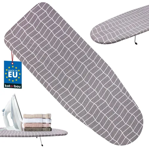 KOTARBAU® Bügelbrett Tisch Tischbügelbrett Klein Reisebügelbrett 75 x 27 cm Kleines Bügelbrett Schutzhülle Graues Karomuster