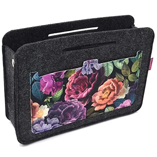 Bertoni Taschenorganizer aus Filz Bunt Gemustert Blumen Handtaschen Organizer Aufbewahrungstasche für Taschen Anthrazit Accessoires Bag (Enigma)