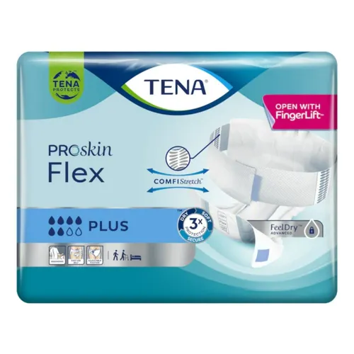 TENA Flex Plus L - Atmungsaktive Inkontinenzvorlagen - Inkontinenzeinlagen für schwere Inkontinenz, mit Superfit™ Hüftband für einfachen Wechsel und True Blue™ Nässeindikator für optimale Sicherheit.