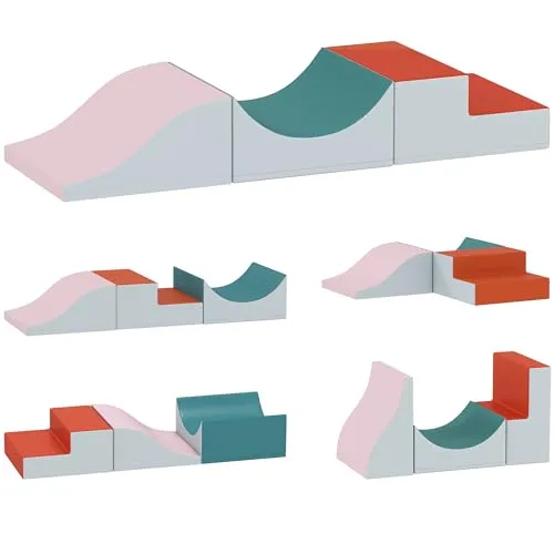 AIYAPLAY Schaumstoff Bausteine für Kinder - 3-teiliges Kletterset - Indoor Klettergerüste für Kinder, fördert Kreativität und motorische Fähigkeiten mit rutschfester Unterlage und leicht zu reinigendem Kunstleder.