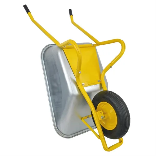 Matrix Schubkarre Profi 100l 250kg Luftrad Bauschubkarre gelb mit Bodenblech