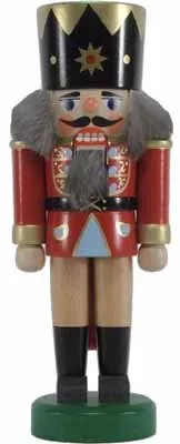 Rudolphs Schatzkiste Nussknacker König dunkelrot 17,5cm - Weihnachtliche Nussknackerfiguren, handgefertigt im Erzgebirge, ideal für die festliche Dekoration und zum Knacken von Nüssen.